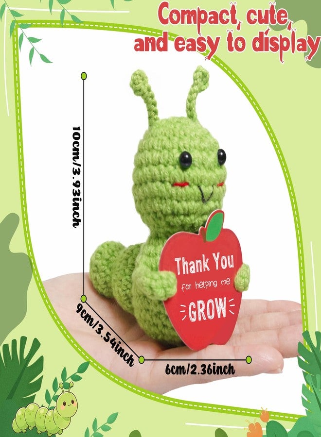 Frabaca Thank You for Helping Me Grow - 2026 Graduation Teacher Appreciation Gift for Women Men Her Him - Cute Crochet Caterpillar with Thank You Card - Image 3