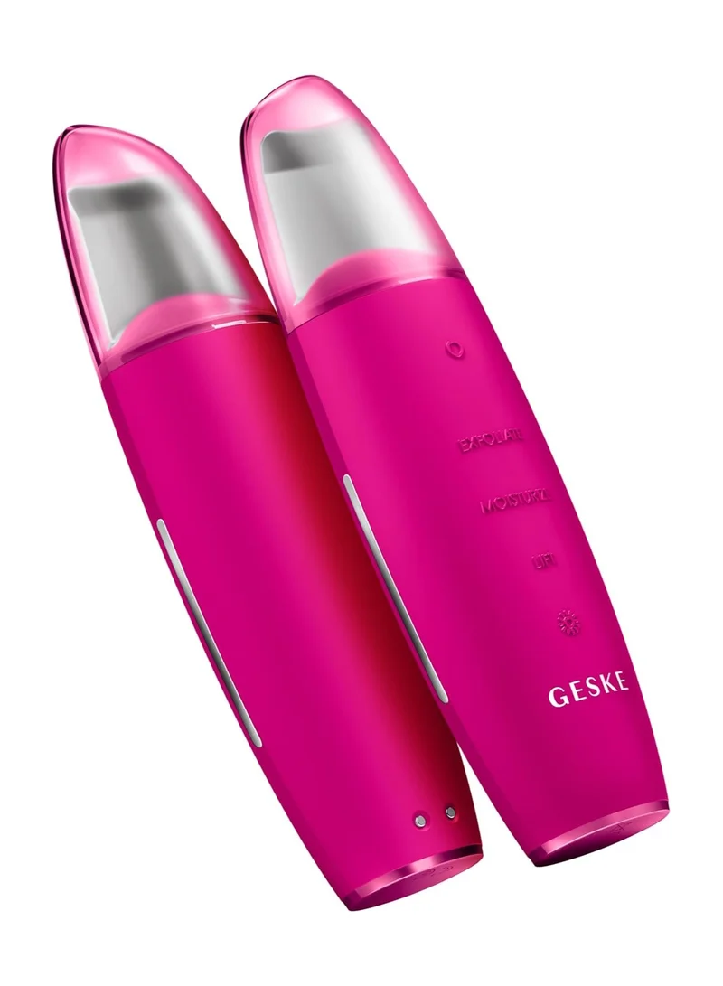جيسكي Geske SmartAppGuided MicroCurrent Skin Scrubber & Blackhead Remover، 9 في 1، أدوات العناية بالبشرة، تنظيف الوجه، مكافحة الشيخوخة والتنظيف، شد الوجه المهني، إزالة الرؤوس السوداء - ماجنتا