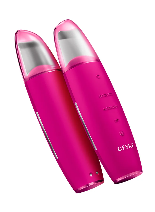 جيسكي Geske SmartAppGuided MicroCurrent Skin Scrubber & Blackhead Remover، 9 في 1، أدوات العناية بالبشرة، تنظيف الوجه، مكافحة الشيخوخة والتنظيف، شد الوجه المهني، إزالة الرؤوس السوداء - ماجنتا