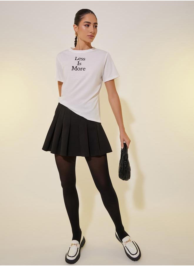 Take Two Slogan Print Round Neck Short Sleeve T-Shirt  - Image 2