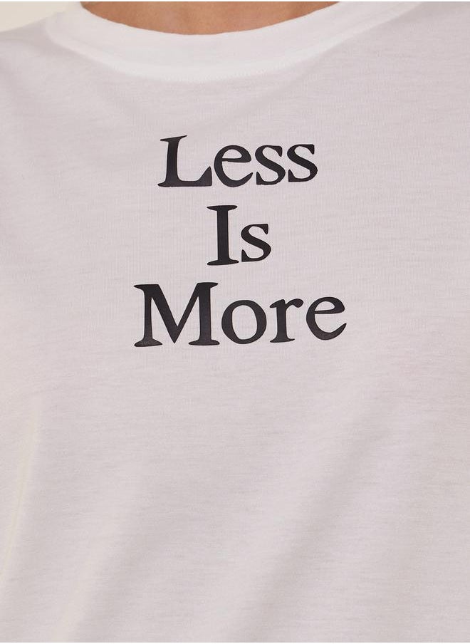 Take Two Slogan Print Round Neck Short Sleeve T-Shirt  - Image 4