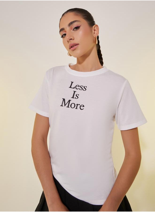 Take Two Slogan Print Round Neck Short Sleeve T-Shirt  - Image 3