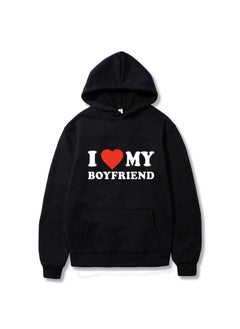 Generic I Love My Boyfriend Girlfriends Printed Hoodie Casual Fashion Sports Shirt Harajuku Style Couple Matching Long Sleeve Sweatshirt Yellow  - Image 4