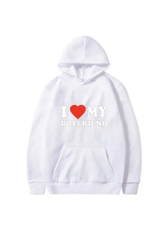 Generic I Love My Boyfriend Girlfriends Printed Hoodie Casual Fashion Sports Shirt Harajuku Style Couple Matching Long Sleeve Sweatshirt Yellow  - Image 2