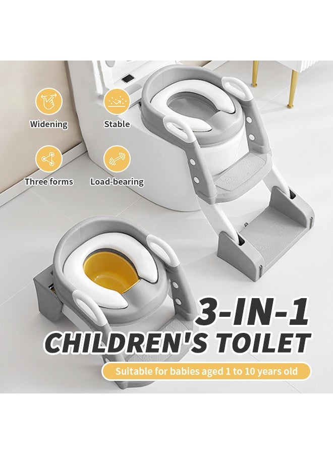 3 In 1 Potty Training Seat For Kids, Baby Toilet Chair With Armrests And Cushion, Height Adjustable Potty Seat, Removable Bowl, For Toddler 1 To 8 Years - Image 2