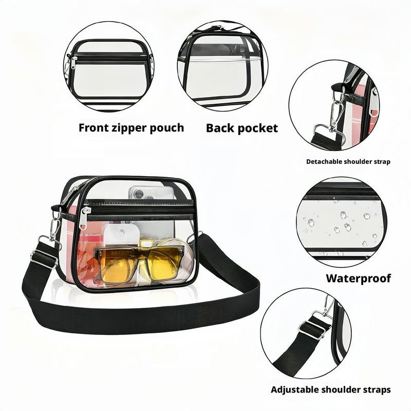Women's Waterproof PVC Crossbody Messenger Bag with Adjustable Strap - Image 1