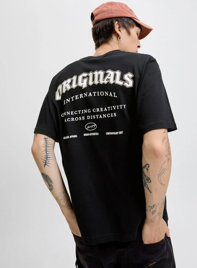 JACK & JONES Jormeadows Typo Crew Neck T-Shirt