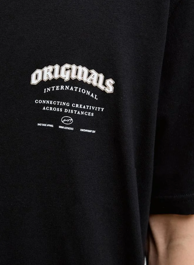 JACK & JONES Jormeadows Typo Crew Neck T-Shirt