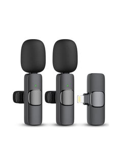 2 Pack Professional Wireless Lavalier Microphone for iPhone iPad, Lapel Mics Plug-Play Clip on Lapel Mic for YouTube, Recording, Vlog, Facebook Live TikTok