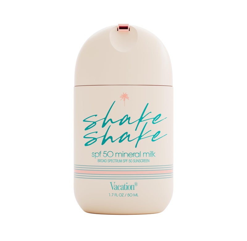 Vacation Shake Shake SPF 50 Mineral Milk Face Sunscreen, Non-Comedogenic, Streak-Free, Water-Resistant Broad Spectrum Sun Block, Non-Nano Zinc Formula, Vegan, Moisturizer with SPF, 1.7 Fl. Oz. - Image 1