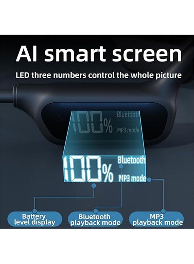 general Bone conduction headphones, wireless Bluetooth 5.3 open-ear headphones, IPX8 waterproof, 8 hours, built-in 32G MP3 memory, suitable for running, cycling, driving - Image 5