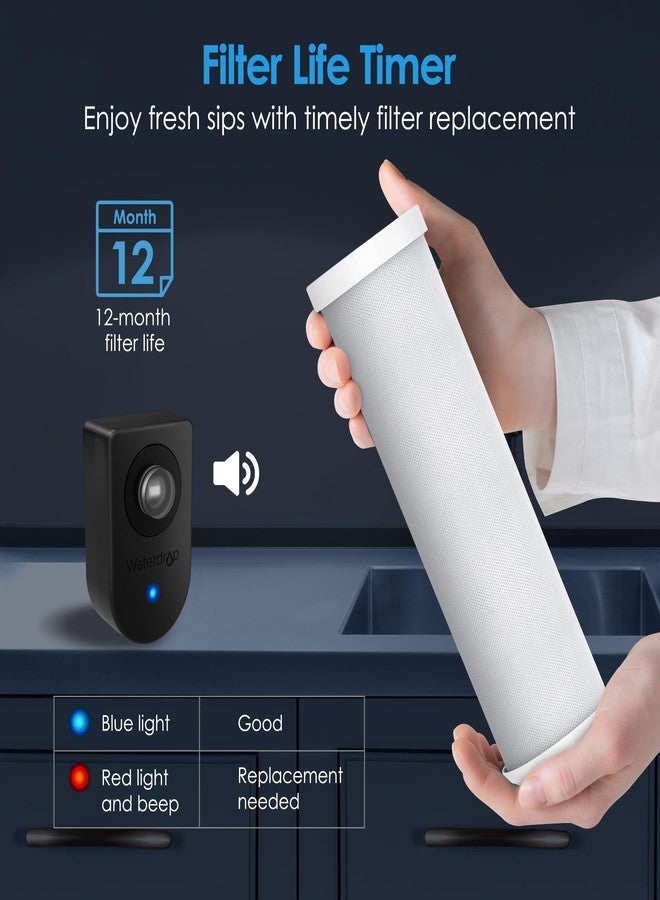 Waterdrop AS13 Under Sink Water Filter System, Reduces Lead, Chlorine, Bad Taste & Odor, PFAS, NSF/ANSI 42 Certified, No Drilling Required 6 Stage Stainless Steel Under Sink Water Filtration System - Image 5