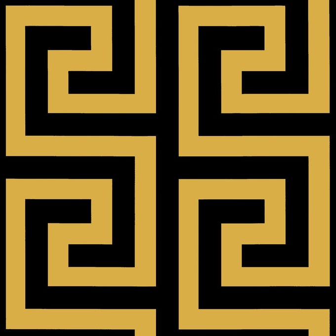8626 GREEK KEY PEEL AND STICK WALLPAPER 177 98FT BLACKYELLOW GEOMETRIC MAZE REMOVABLE SELF ADHESIVE CONTACT PAPER SHELF DRAWER LINER VINYL FILM FOR FURNITURE HOME WALL DECOR