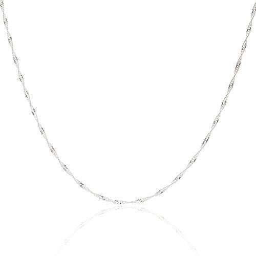Designer Sterling Silver DSS 925 Sterling Silver Necklace for Women, Singapore Chain 2mm, Lobster Claw Clasps, Sterling Silver Chain, Italian Jewelry for Women, 16in - Image 5