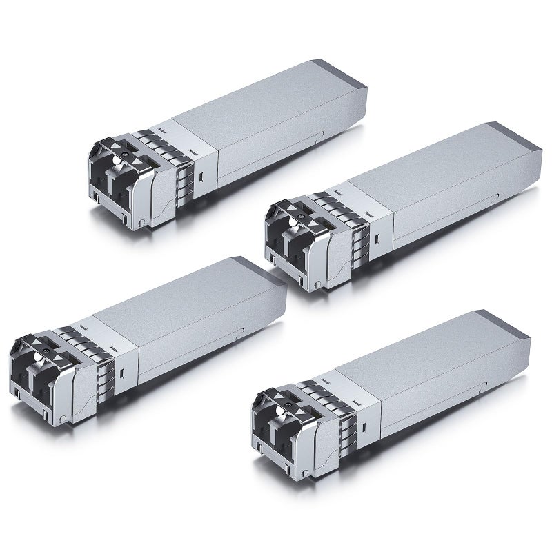 10Gtek 10GBase-SR SFP+ LC Transceiver, 10G 850nm Multimode SFP Module, up to 300 Meters, for Cisco SFP-10G-SR, Meraki MA-SFP-10GB-SR, Ubiquiti UniFi UF-MM-10G, Fortinet, Mikrotik and More, Pack of 4 - Image 1