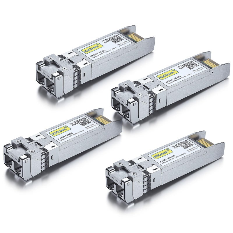 10Gtek 10GBase-SR SFP+ LC Transceiver, 10G 850nm Multimode SFP Module, up to 300 Meters, for Cisco SFP-10G-SR, Meraki MA-SFP-10GB-SR, Ubiquiti UniFi UF-MM-10G, Fortinet, Mikrotik and More, Pack of 4 - Image 3