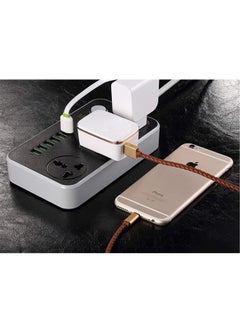 ELTRAZONE Universal Power Strips 3 Way Outlets 6 USB Plug Ports Surge Protection Power Socket Switch with Wall mount Fast Charging with Fuse and Shutter Extension Lead  - Image 3