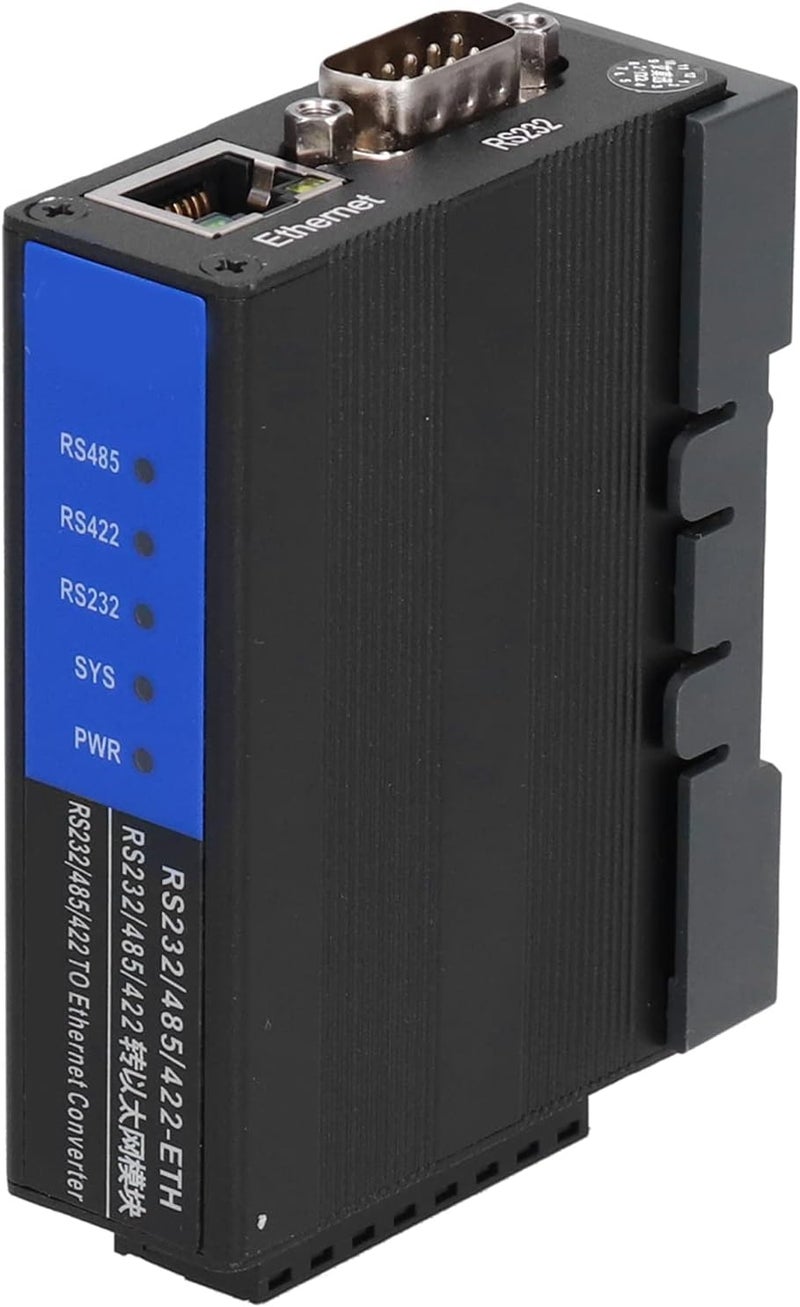 RS232 485 422 to Ethernet Serial Device Server, Industrial Data Communication Module, DC 9V - 24V - Independent Transmission, Aluminum Alloy, Building Automation Use - Image 1