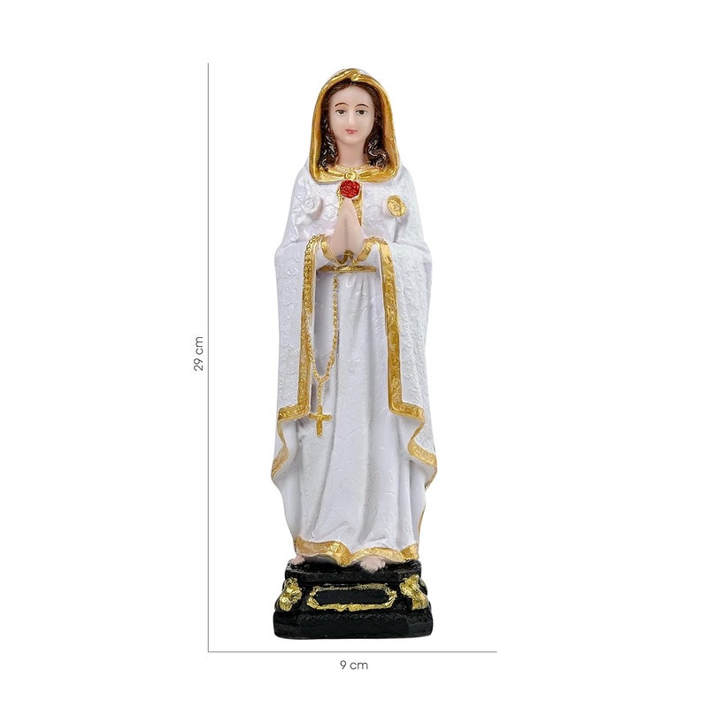 Newven Rosa Mistica Showpiece Idol Christian Statues Mother Figurine Home Decor Gifts for House Warming for Living Room Catholic Decorative Figurine White 29 X 9 X 7 CM - Image 2