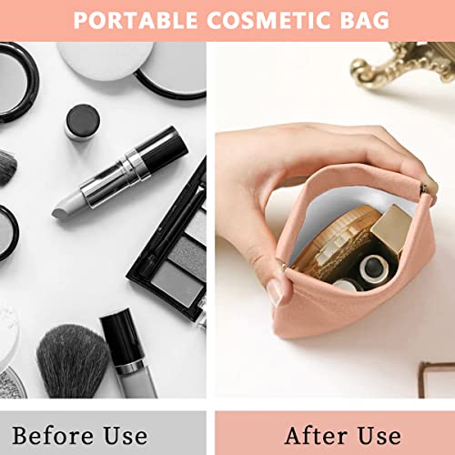 MAYCREATE 4 Pack Mini Makeup Bag Small Pouches For Women Pu Cosmetic Bag Squeeze Top Pocket Storage Pouch For Coin Purse Lipstick Jewelry Accessories (Self-Closing, 4.3X4.7In), Assorted - Image 5