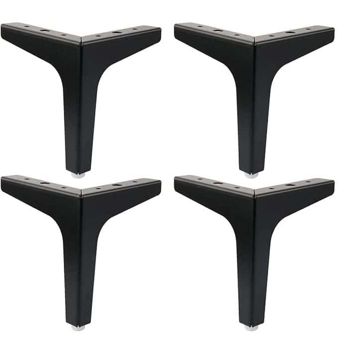 Generic MS Art CraftSofa Hardware Leg 4 Inch 10 Cms Sofa Furniture Golden Glossy Finish Heavy Model Y Design Sofa Leg Set of 4Black  - Image 1