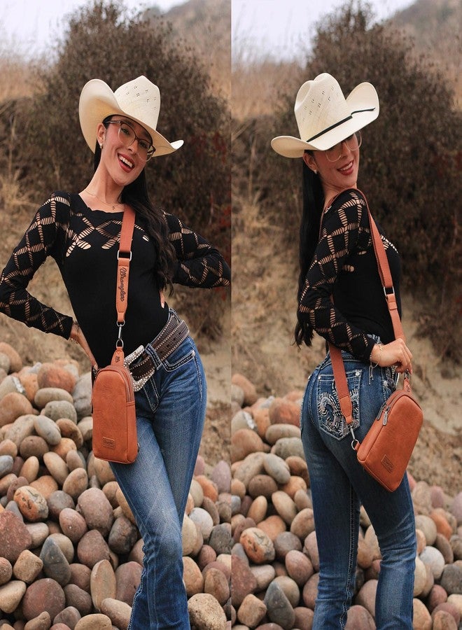 Wrangler Crossbody Sling Bag for Women Fanny Packs Chest Bags for Travel, WG87-210BR - Image 2