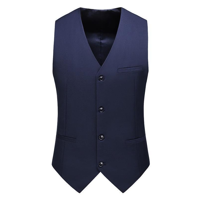 2023 Foreign Trade New and Style Single-breasted Business Suit Vest Men''s Large Size Solid Color V-neck Casual Vest - Image 1