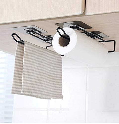 VIHAX Paper Towel Holder with Magic Adhesive Pad, Kitchen Paper Roll Holder Wall Mount, Stainless Steel Self Adhesive Wall Mount Towel Bar for Kitchen Bathroom - Image 3