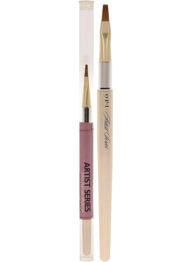 OPI Artist Series Flat Gel Brush 4 For Women 1 Pc Brush, Brown - Image 1