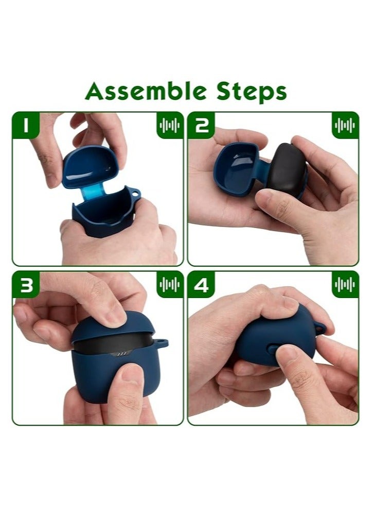 حافظة لهاتف JBL Tune Flex، غطاء من السيليكون المقاوم للصدمات مع حلقة تسلق (أزرق) - Image 3