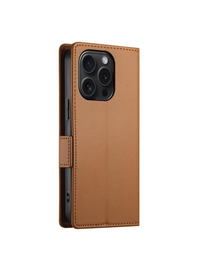 اس-توب جراب لهاتف iPhone 15 Pro مع مشبك جانبي مغناطيسي من الجلد المصقول - Image 3