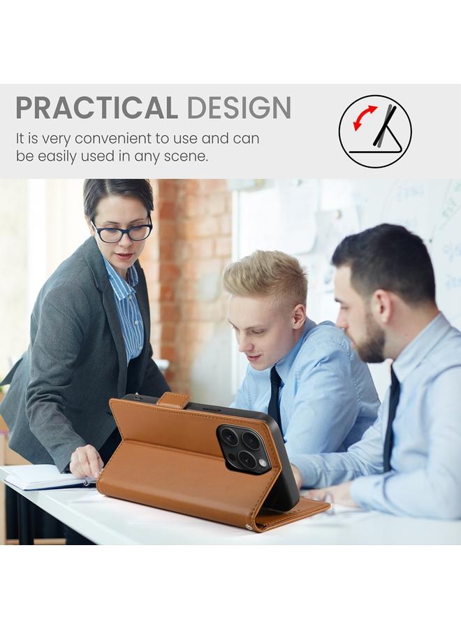 اس-توب جراب لهاتف iPhone 15 Pro مع مشبك جانبي مغناطيسي من الجلد المصقول - Image 5