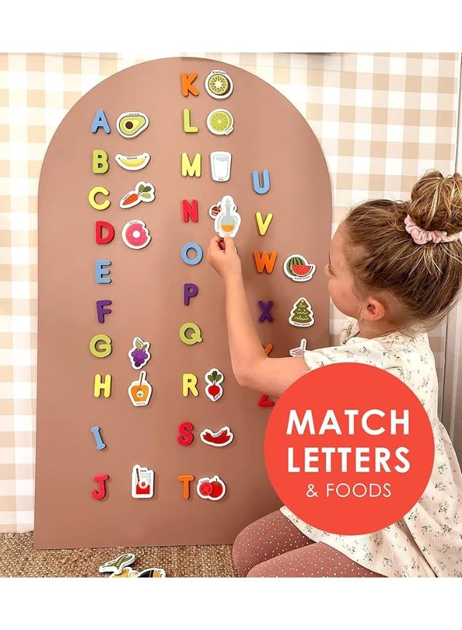Curious Columbus - Fridge Magnets for Toddlers - Learning Magnets for Toddlers - Set of 52 Toddler Magnets - 26 Big Foam Food Magnets + 26 ABC Alphabet Magnets - Fun Refrigerator Magnets for Kids - Image 3