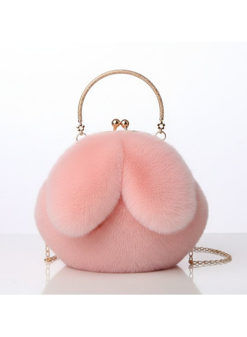 Women’s Cute Crossbody & Handbag – Round Cat Ear Design with Adjustable Golden Chain Strap - Image 1