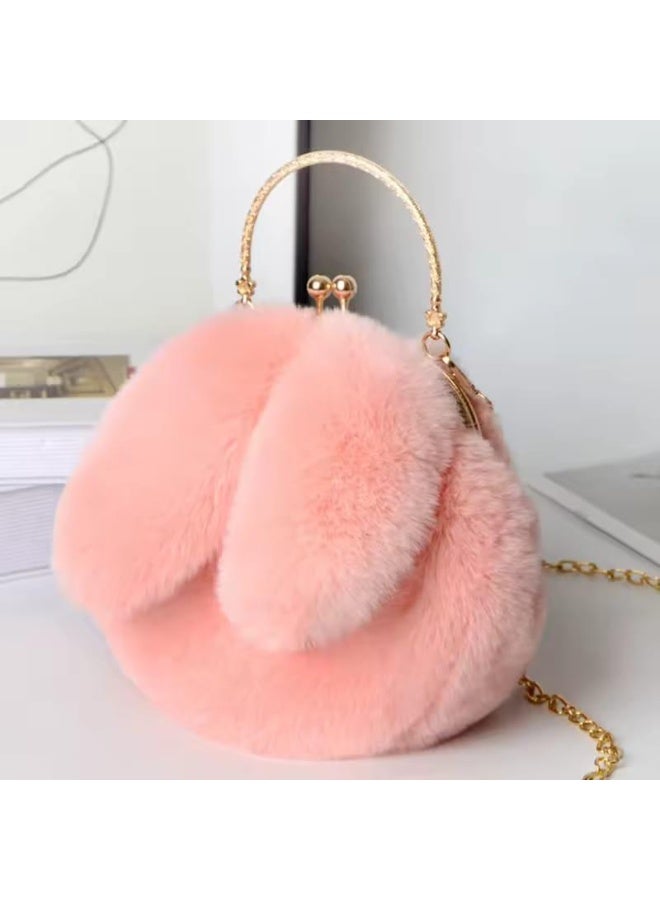 Women’s Cute Crossbody & Handbag – Round Cat Ear Design with Adjustable Golden Chain Strap - Image 3
