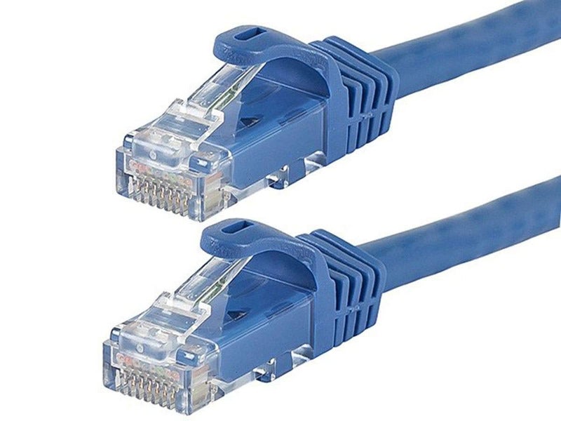Monoprice Cat6 100ft Blue Patch Cable UTP 24AWG 550MHz Pure Bare Copper Snagless RJ45 Flexboot Series Ethernet Cable- Pack of 1 - Image 3