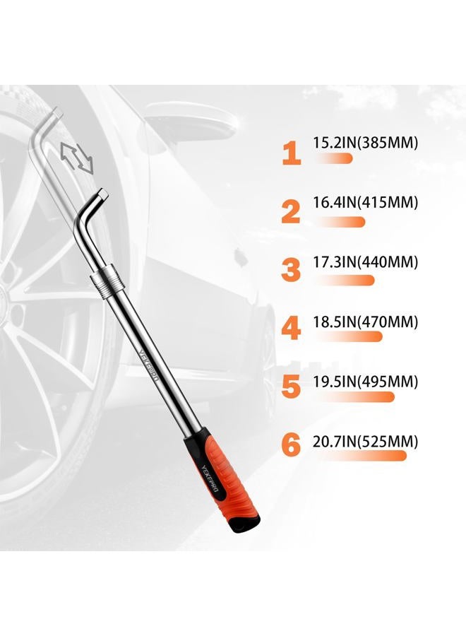 YEKEPRO Lug Wrench with Flip Sockets, 4pc Extendable 4 Way Lug Wrench Telescoping Tire Wheel Wrench Set with 17/19mm and 21/22mm CR-V Sockets, Compatible with Most Vehicles - W12004 - Image 2