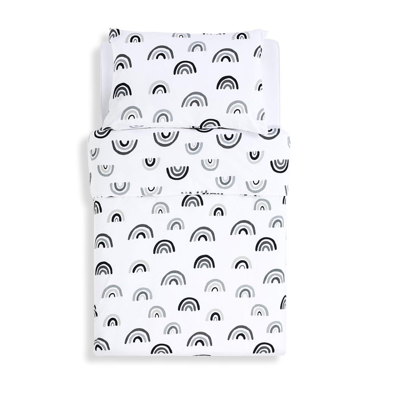 Snuz Snuz Cot Duvet Cover & Pillowcase Set – Mono Rainbow Design – Light, Breathable & Luxurious Jersey Cotton Made To Last & Designed To Fit SnüzKot Duvet - Image 1