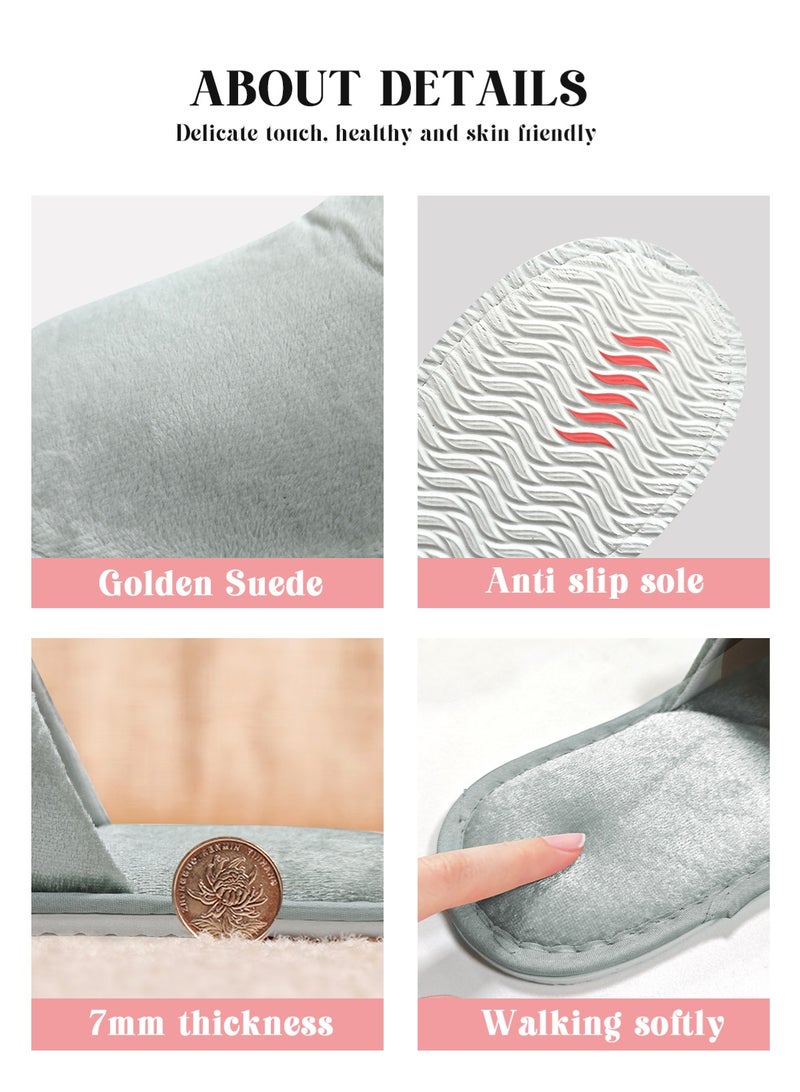 هومار كيت 6 أزواج من نعال الحمام، نعال غير قابلة للانزلاق للاستخدام مرة واحدة للضيوف، قابلة للغسل وإعادة الاستخدام، يمكن استخدامها كنعال للنساء والرجال والمنزل والحمام وغرفة النوم والفندق والعرائس - Image 3