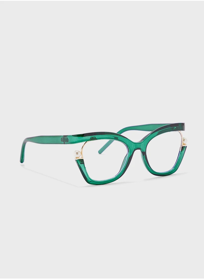 ايلا Pearl Detail  Anti Blue Laptop Optic Cat Eye Lens Glasses