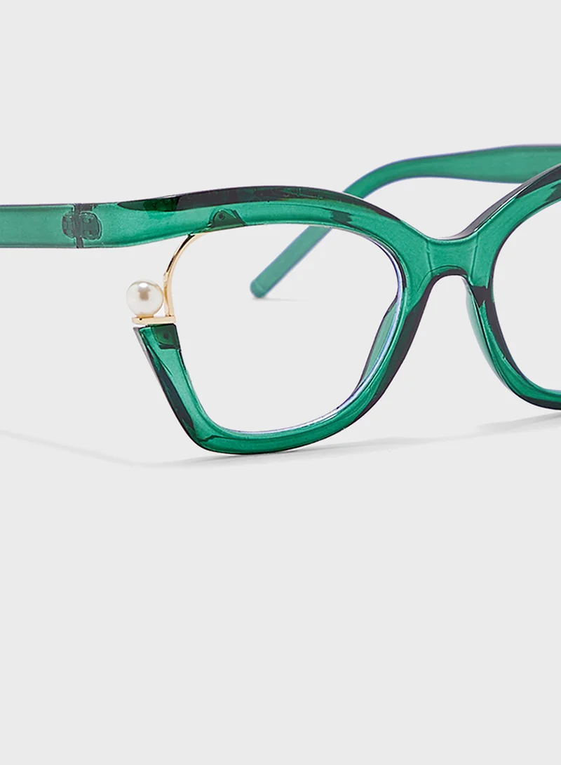 ايلا Pearl Detail  Anti Blue Laptop Optic Cat Eye Lens Glasses