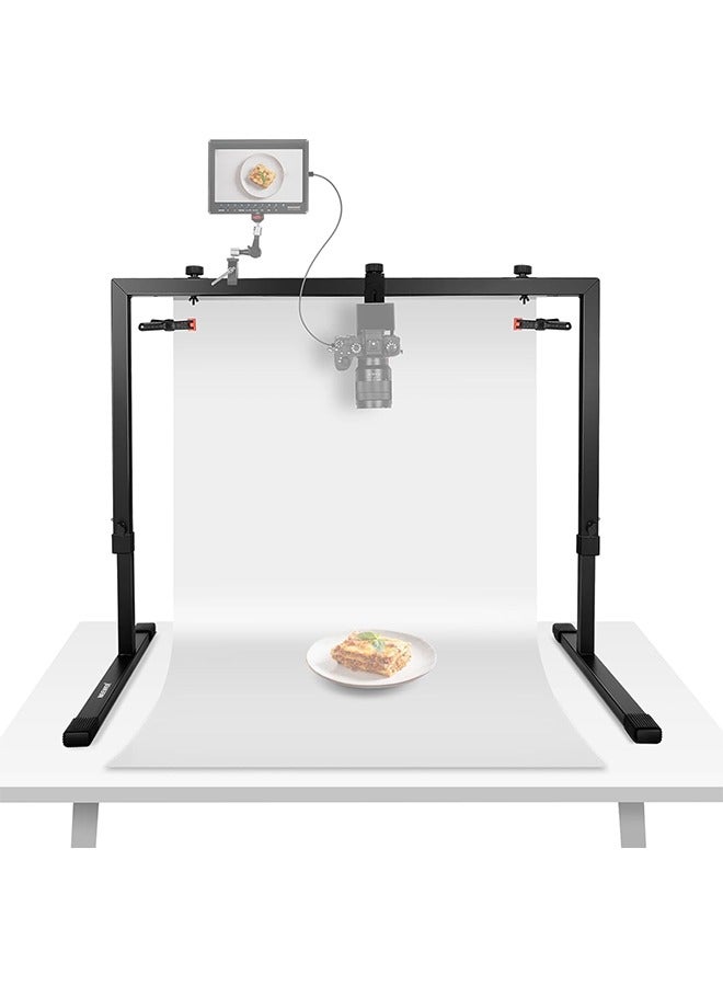 Neewer NEEWER Overhead Camera Mount Rig for Top Down Shots, Heavy Duty Steel Tabletop Mount Stand Multi Device Platform for Flat Lay Photography Lighting Cooking Drawing Crafts, For Desks≥3.3'/1m Long, ST100  - Image 1