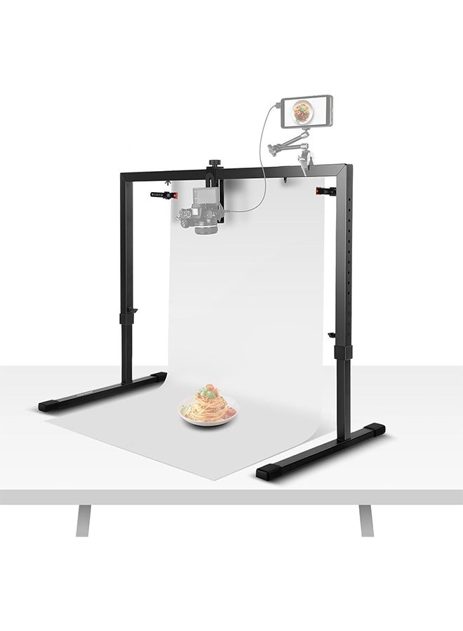 Neewer NEEWER Overhead Camera Mount Rig for Top Down Shots, Heavy Duty Steel Tabletop Mount Stand Multi Device Platform for Flat Lay Photography Lighting Cooking Drawing Crafts, For Desks≥3.3'/1m Long, ST100  - Image 2