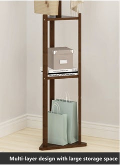 Kutis 1-Piece Hat Clothes Rack Stand Hat Coat Organizer with Hook Bamboo Brown 36x170 cm  - Image 2