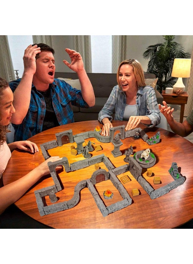 Warmtree 60 Pcs Modular Dungeon Walls,28mm Miniature Terrain Building Accessories for Tabletop Scene Diorama Supplies Battle Grid Mat Accessory - Image 3