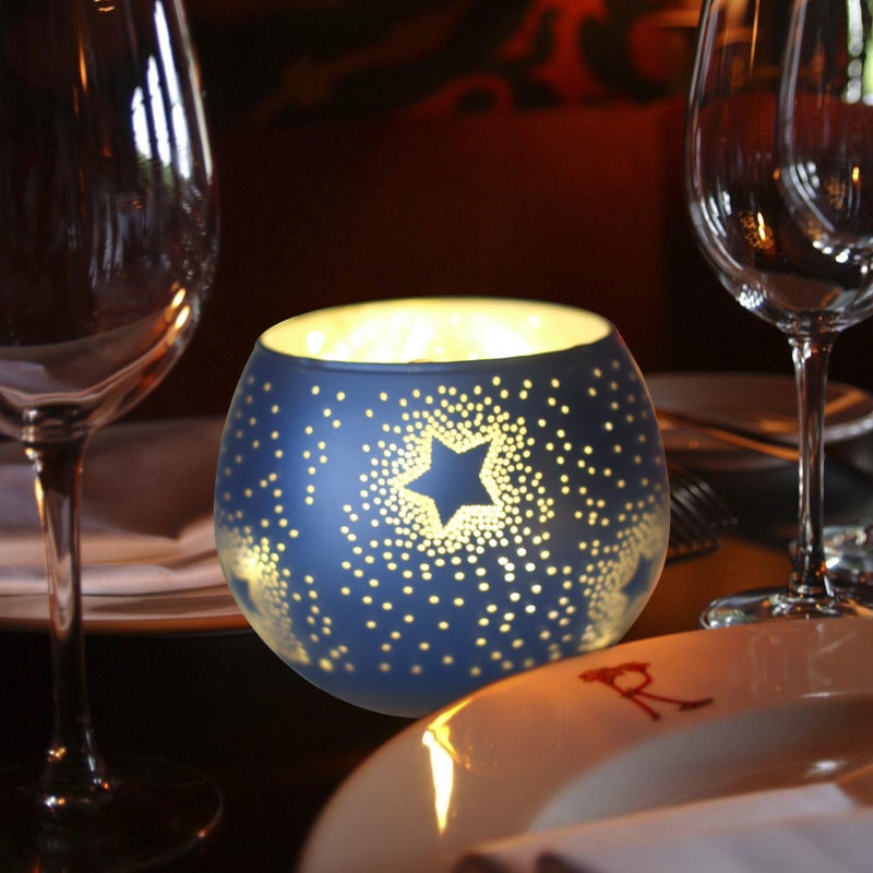 Decorative Vintage Candleholder Dining Table Candlestick Glass Candle Stand - Image 1