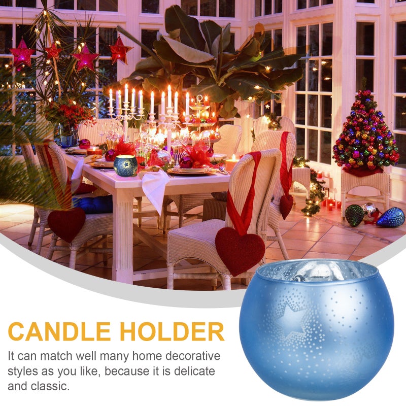 Decorative Vintage Candleholder Dining Table Candlestick Glass Candle Stand - Image 5