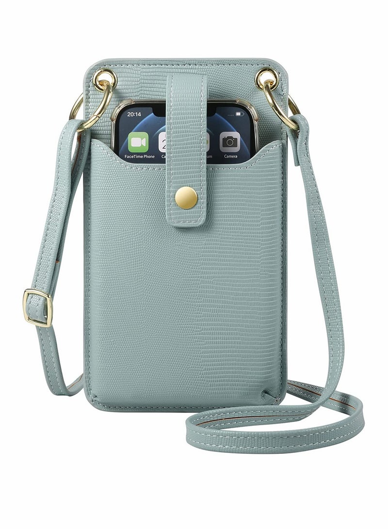 KASTWAVE Cell Phone Purse Wallet Small Crossbody Bags Mini Shoulder Bag with Card Slot for iPhone 13 Pro Max/for Galaxy S22 Ultra Note 20 S22 S21 FE A03s A12 Nacho A32 A42 A51 A52 (Blue)  - Image 1
