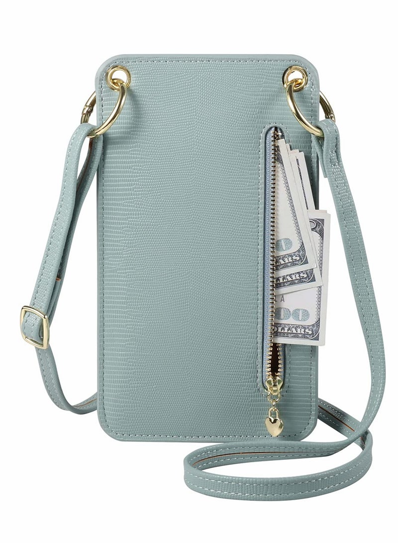KASTWAVE Cell Phone Purse Wallet Small Crossbody Bags Mini Shoulder Bag with Card Slot for iPhone 13 Pro Max/for Galaxy S22 Ultra Note 20 S22 S21 FE A03s A12 Nacho A32 A42 A51 A52 (Blue)  - Image 5
