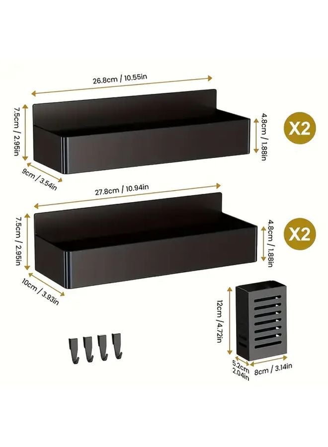 مجموعة رف تخزين مغناطيسي مع خطاطيف - Image 1